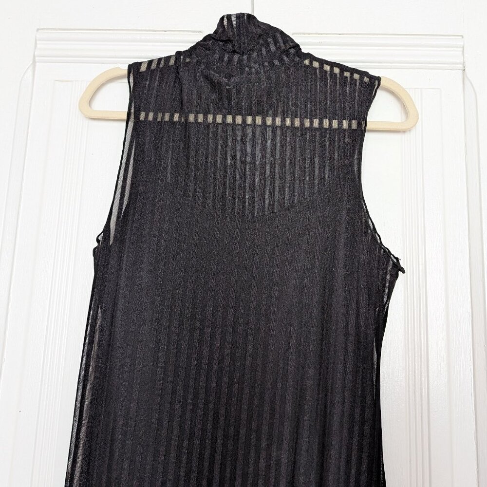 Forever 21 Goth Striped Mesh Turtlneck Maxi Dress Size XL NWT - Picture 5 of 10